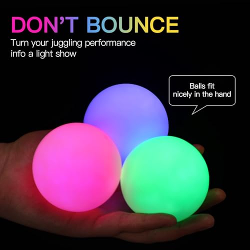 POITOI Juggling Balls Light Up Juggling Ball Glow in The Dark Juggling Balls USB Rechargeable Glowing Juggling Ball for Beginners and Professionals Set of 3 - Image 4
