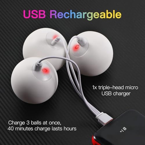 POITOI Juggling Balls Light Up Juggling Ball Glow in The Dark Juggling Balls USB Rechargeable Glowing Juggling Ball for Beginners and Professionals Set of 3 - Image 5