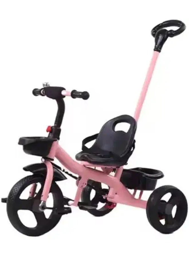Tricycle for Kids with Adjustable Parental Control, Premium EVA Wheels, Seat Belt & Storage Basket | Baby Trike Cycle for 1.5 to 5 Year, Upto 25 Kg Boy/Girl (PINK)