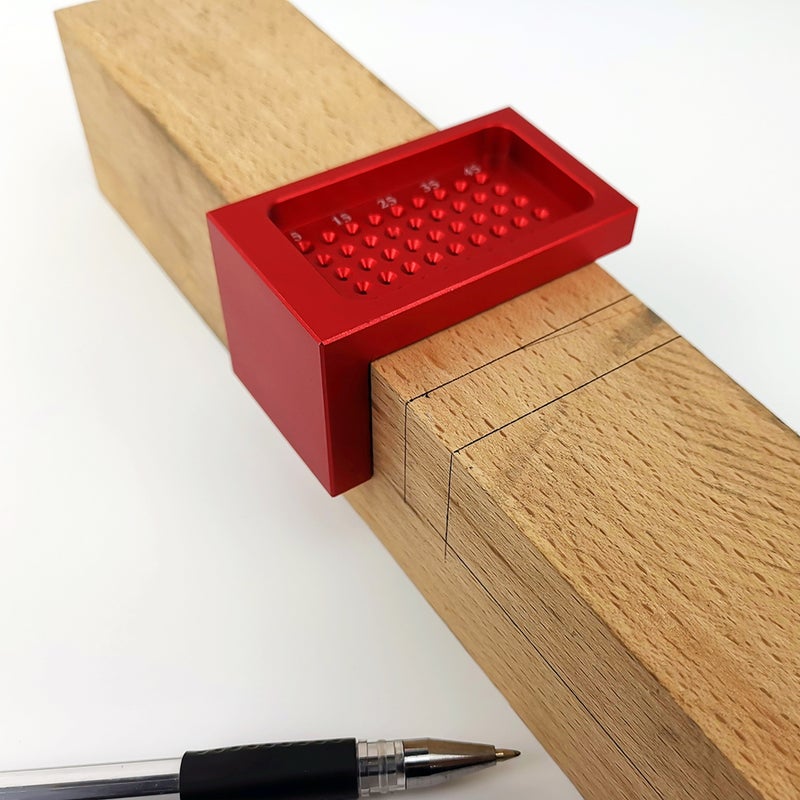 Scriber Carpentry T-Type Marking Ruler Hole Aluminum Alloy Crossed Gauge Measuring Feet Tool Woodworking Mini Marking Ruler - Image 4