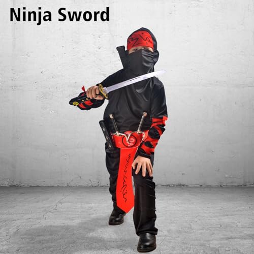 BSADIY 2 Pcs Plastic Samurai Sword with Sheath, Ninja Swords Katana Toy Halloween Costume Accessories for Boys, 16.5'' Length - Image 2