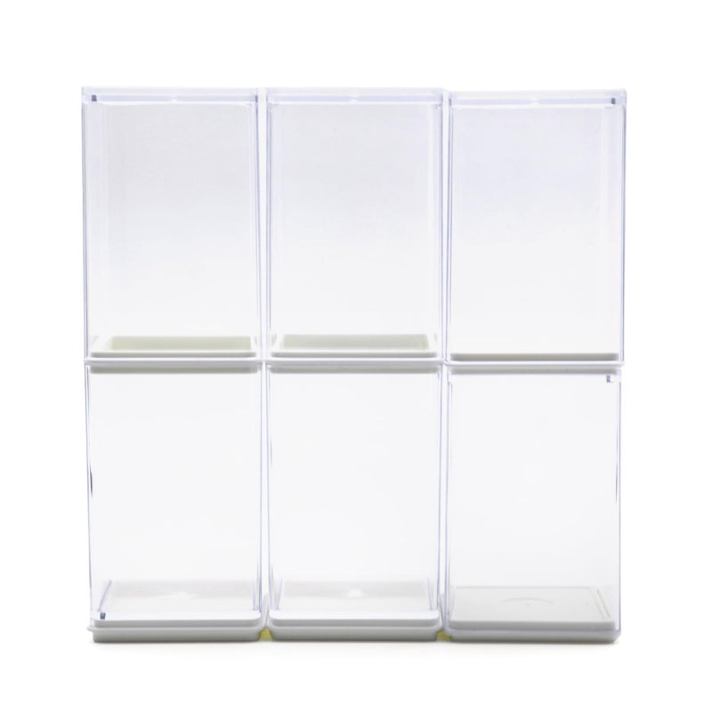 WMM 6 PCS Small Display Case for Mini Figures Clear Blind Box for Mini Collectibles-Figures, Stackable Miniature Display Box Dustproof Clear Storage Box Showcase for Pop Mart - Image 1