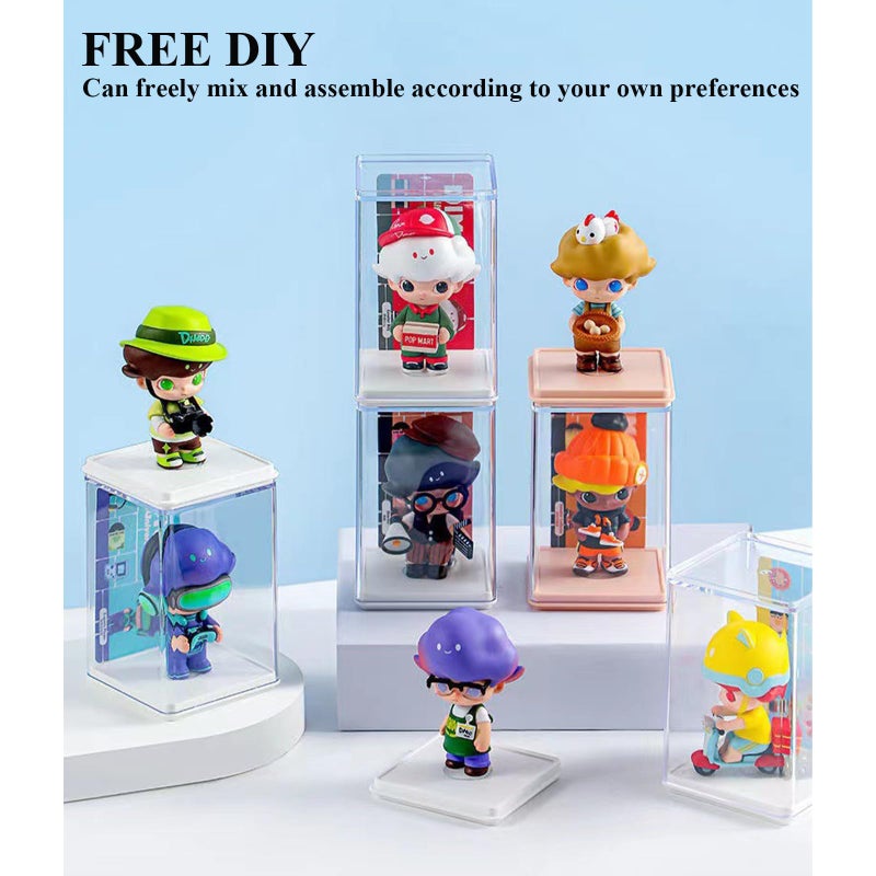 WMM 6 PCS Small Display Case for Mini Figures Clear Blind Box for Mini Collectibles-Figures, Stackable Miniature Display Box Dustproof Clear Storage Box Showcase for Pop Mart - Image 4