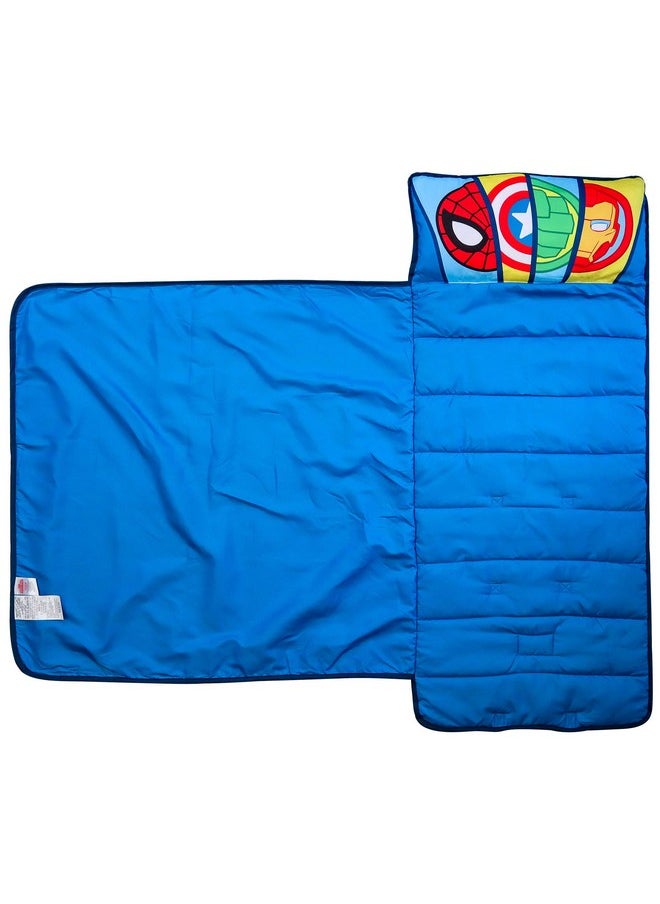 Jay Franco - Jay Franco Marvel Super Hero Adventures Hero Time Nap Mat - Built-in Pillow and Blanket Featuring The Avengers - Super Soft Microfiber Kids'/Toddler/Children's Bedding, Age 3-5 - Image 1