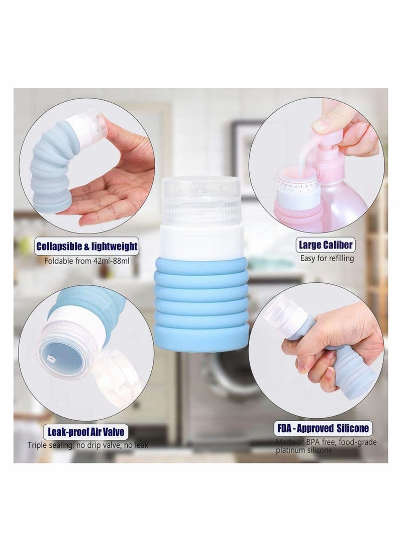 Travel Bottles Squeezable Silicone Leakproof Carry On Luggage Container Set for Toiletries and Cosmetics Under 100ml with Clear Toiletry Bag and Spray Bottles Idea for Easy Airport Access - Image 3