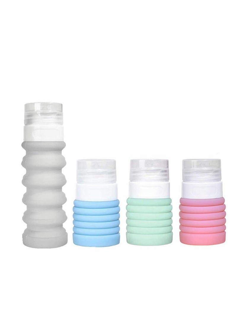 Travel Bottles Squeezable Silicone Leakproof Carry On Luggage Container Set for Toiletries and Cosmetics Under 100ml with Clear Toiletry Bag and Spray Bottles Idea for Easy Airport Access - Image 1