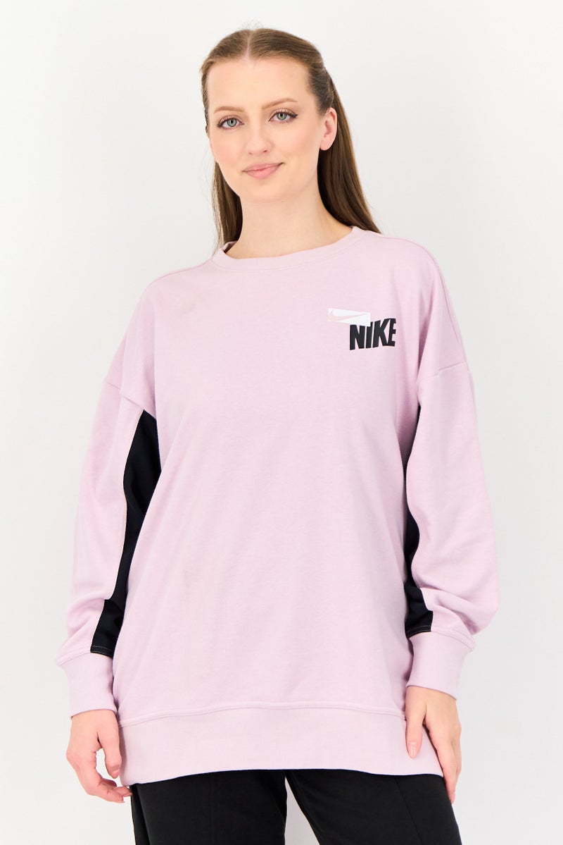 Nike سويت شيرت خارجي فضفاض للنساء، بنفسجي فاتح - Image 1