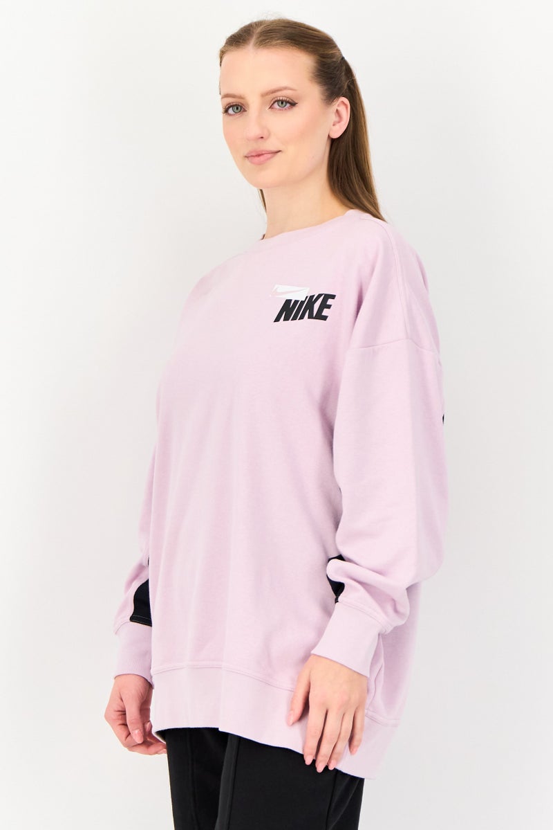 Nike سويت شيرت خارجي فضفاض للنساء، بنفسجي فاتح - Image 2