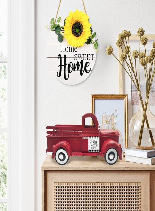 Teeloray Thanksgiving Table Decor 13.4 Inch Farmhouse Vintage Truck with 12 Magnets Fall Thanksgiving Centerpieces for Tables Rustic Turkey Decoration Metal Pickup Interchangeable Holiday Decor, White - Image 5