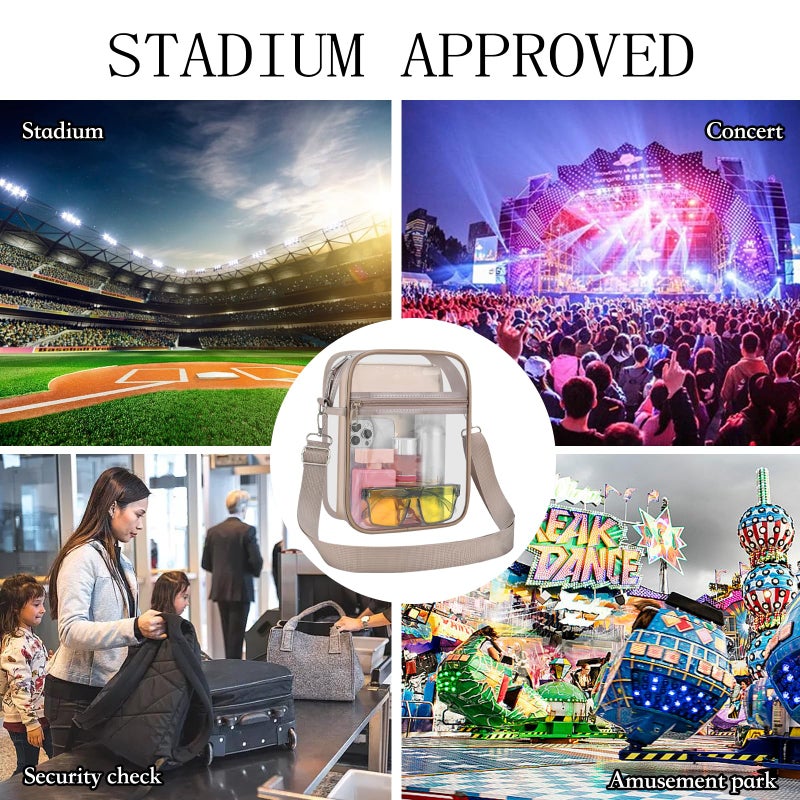 USPECLARE Clear Purse Stadium Transparent Messenger Bag Stadium Approved for Men and Women Clear CrossBody Bag - Image 2