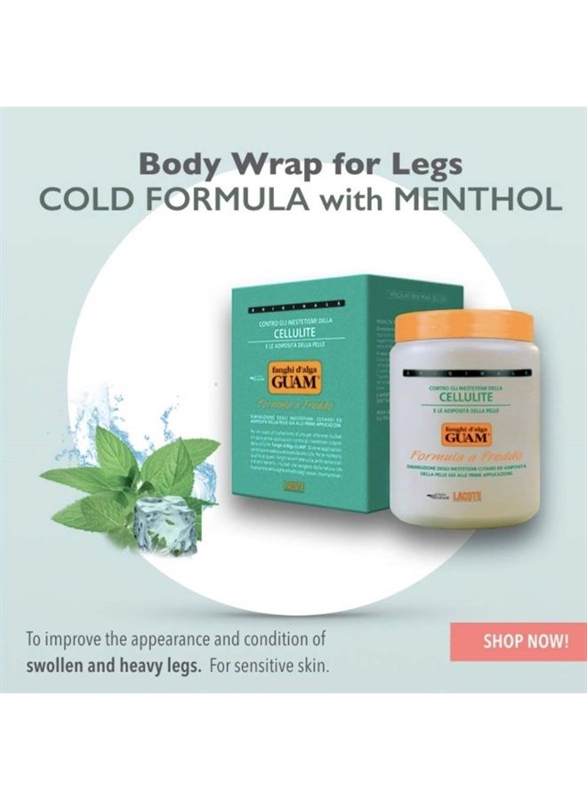 GUAM Anti-cellulite Mud COLD FORMULA, Seaweed Body Wrap for Cellulite, Skin Tightening Marine Clay for Body Cellulite and Leg Swelling | Cellulite Removal Treatment, 1KG Guam Beauty - Image 1