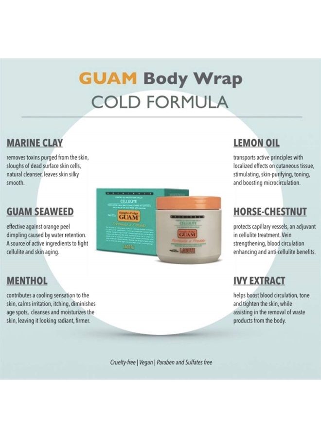 GUAM Anti-cellulite Mud COLD FORMULA, Seaweed Body Wrap for Cellulite, Skin Tightening Marine Clay for Body Cellulite and Leg Swelling | Cellulite Removal Treatment, 1KG Guam Beauty - Image 2