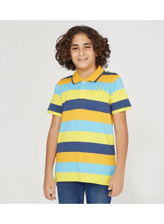BEVERLY HILLS POLO CLUB Printed Short Sleeves Polo T-Shirt