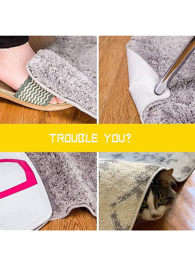 erorex 10 Pcs Double Sided Anti Curling Non Slip Reusable Rug Pad Keep Your Rug In Place And Make Corner Flat Washable Rug Tape For Hardwood Floors Tile Floors Carpets Floor Mats White - Image 4