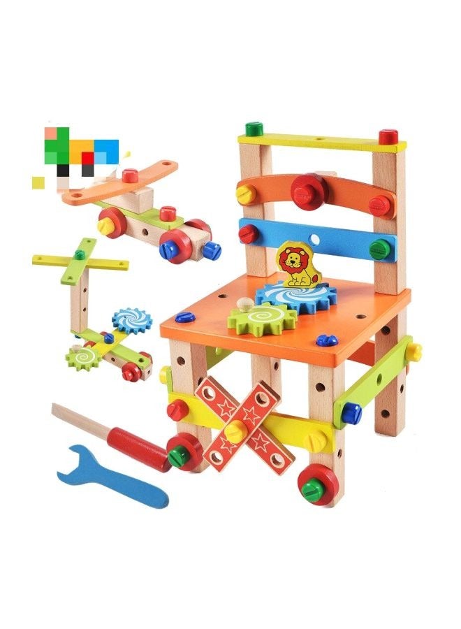 asmat Creative Wooden Kid's Multifunctional Disassembling Chair with Nut & Screw – Eco-Friendly Educational Toy for Hands-On Learning, STEM Development, and Fine Motor Skill Building, Ideal for Ages 3+ - Image 3