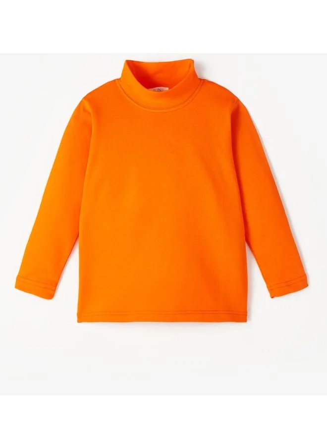 جون June Raised Turtleneckk Kids Basic Tshirt Orange