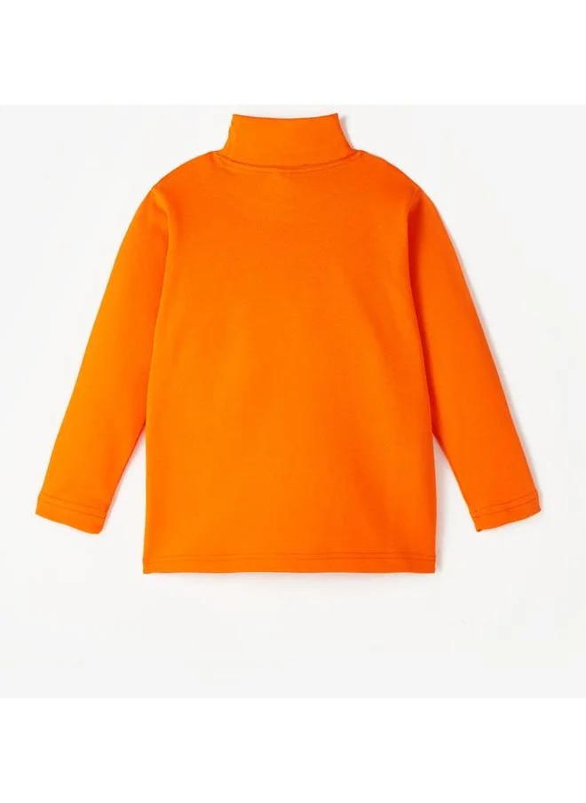 JUNE June Raised Turtleneckk Kids Basic Tshirt Orange