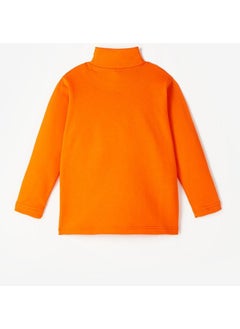 JUNE June Raised Turtleneckk Kids Basic Tshirt Orange  - Image 2