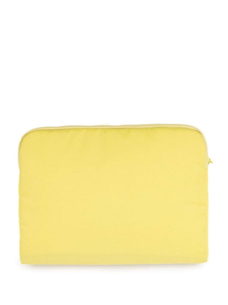 QIPS 14-Inch Laptop Sleeve – Slim PU-Coated Water-Resistant Case with Foam Padding & Front Pocket – Fits MacBook, Dell, Lenovo, HP – Lightweight Protective Sleeve for Work, School & Travel - Yellow - Image 2