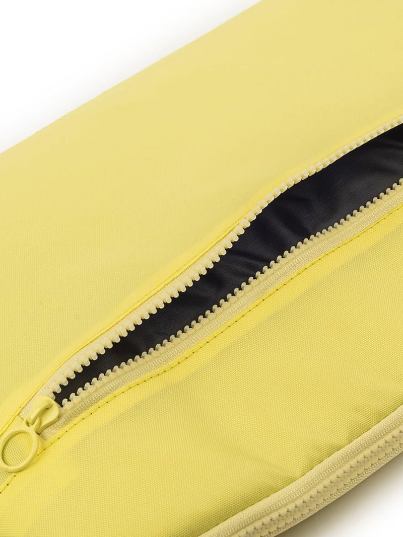 QIPS 14-Inch Laptop Sleeve – Slim PU-Coated Water-Resistant Case with Foam Padding & Front Pocket – Fits MacBook, Dell, Lenovo, HP – Lightweight Protective Sleeve for Work, School & Travel - Yellow - Image 4