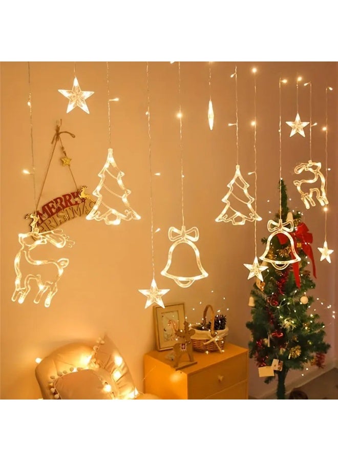 Home Care LED Curtain String Lights, Plastic – Snowflake & Doll Design, 3.5 m - Image 1