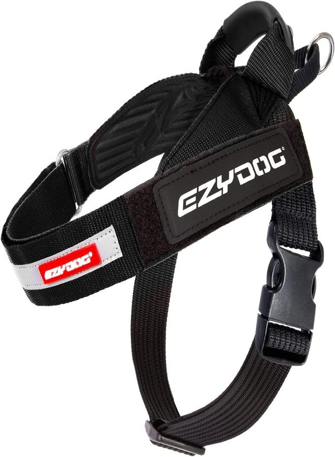 EzyDog Express Dog Harness - Adjustable Dog Harness for Large, Medium, and Small Dogs with Padded Ergonomic Anti-Chafing Design, Grip Handle, & Easy Side Buckle (S, Black) - Image 1