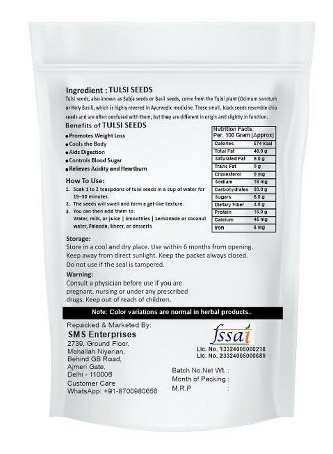 CELLUTION Tulsi Seeds for Eating - 100gm Manjari/Krishna Tulsi Beej For Weightloss Shyama Tulsi Beej/Kali Tulsi Beej/Ocimum Sanctum/Tukhme Rehan (100 Gram) - Image 2