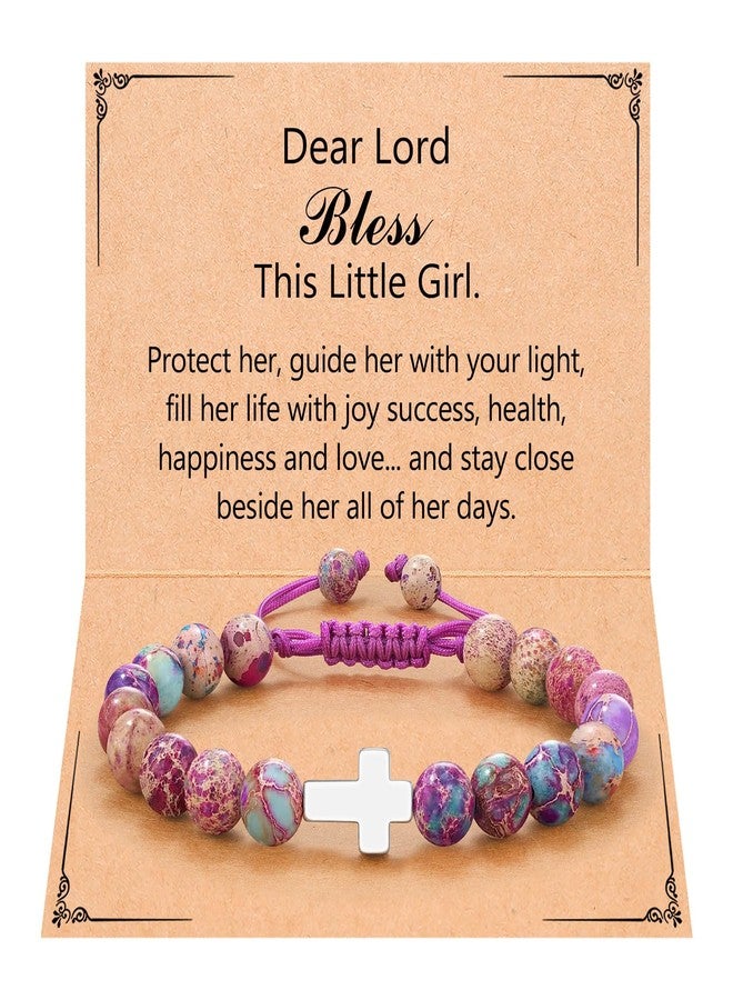 UPROMI Baptism Gifts for Girl Cross Bracelet Religious Christmas Christian Gifts for Kids Christening Catholic First Communion Girls Stocking Stuffers - Image 1