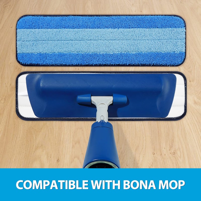 MR. SCRUB 3 Pack Microfiber Cleaning Pads for Bona Mop, Safe for Hardwood and Hard-Surface Floors, Reusable Microfiber Mop Pads for 18 Inch Mop, No Residue, Super-Absorbent, Over 500 Machine Washes, Mr. Scrub - Image 2