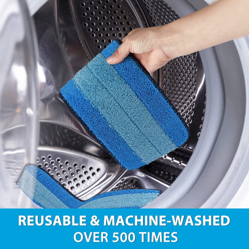 MR. SCRUB 3 Pack Microfiber Cleaning Pads for Bona Mop, Safe for Hardwood and Hard-Surface Floors, Reusable Microfiber Mop Pads for 18 Inch Mop, No Residue, Super-Absorbent, Over 500 Machine Washes, Mr. Scrub - Image 5