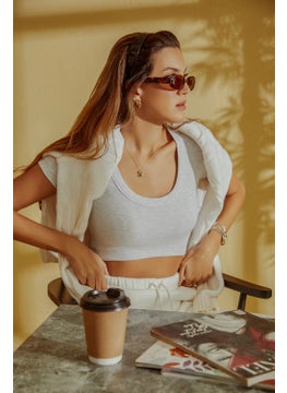 Los Ojos x Melodi Black Cotton Twill Crop T-Shirt Short Sleeve  - Image 2