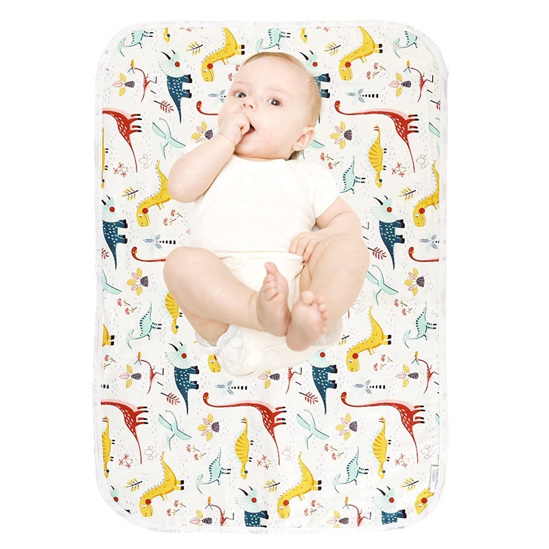 Moro Moro 3 Baby Diaper Changing Pad, 21 5/8" X 31.5" Waterproof Changing Pad Liners - Reusable Soft And Absorbent Portable Changing Mat(Colorful Dinosaur1Pcs)