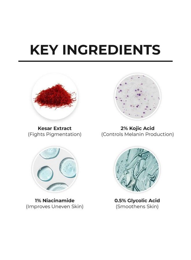Dr. Sheth's Kesar & Kojic Daily Pigmentation Correction Cream With Kesar Extracts 2% Kojic Acid & 1% Niacinamide; Daily Use Cream; For All Skin Types; Reduces Pigmentation; 30G - Image 3