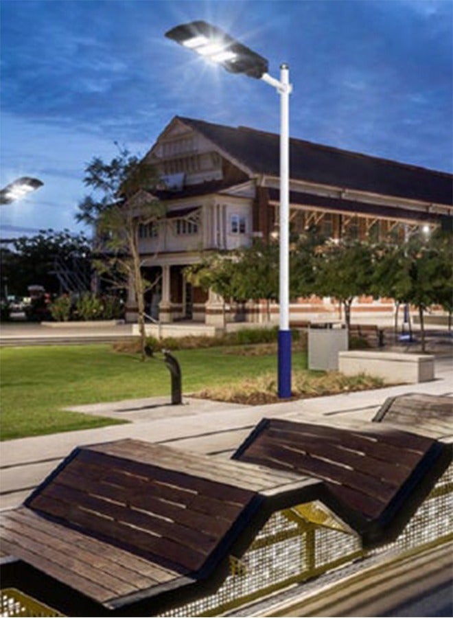 رولستيمي أضواء الشوارع الشمسية للماء الضوء الأبيض اللامع للإضاءة كفاءة الإضاءة في الهواء الطلق للحديقة ، بارك والطرق - Image 2