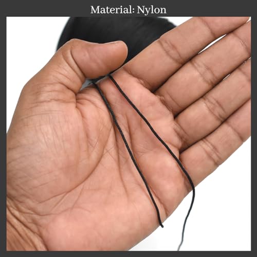 Embroiderymaterial 1 MM Thick Black Nylon Thread/Dori for Jewellery Making, Bracelet Making, Craft, Sewing, Crochet, Macrame, Rakhi, (1Roll, 105 Meters) - Image 3
