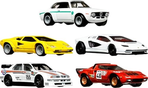Hot Wheels مجموعة سيارات هوت ويلز بريميوم كار كالتشر من 5 سيارات لعبة في حاوية قابلة للجمع تشي فيغاتا داي كاست 164 مقياس 5 حزمة - Image 5