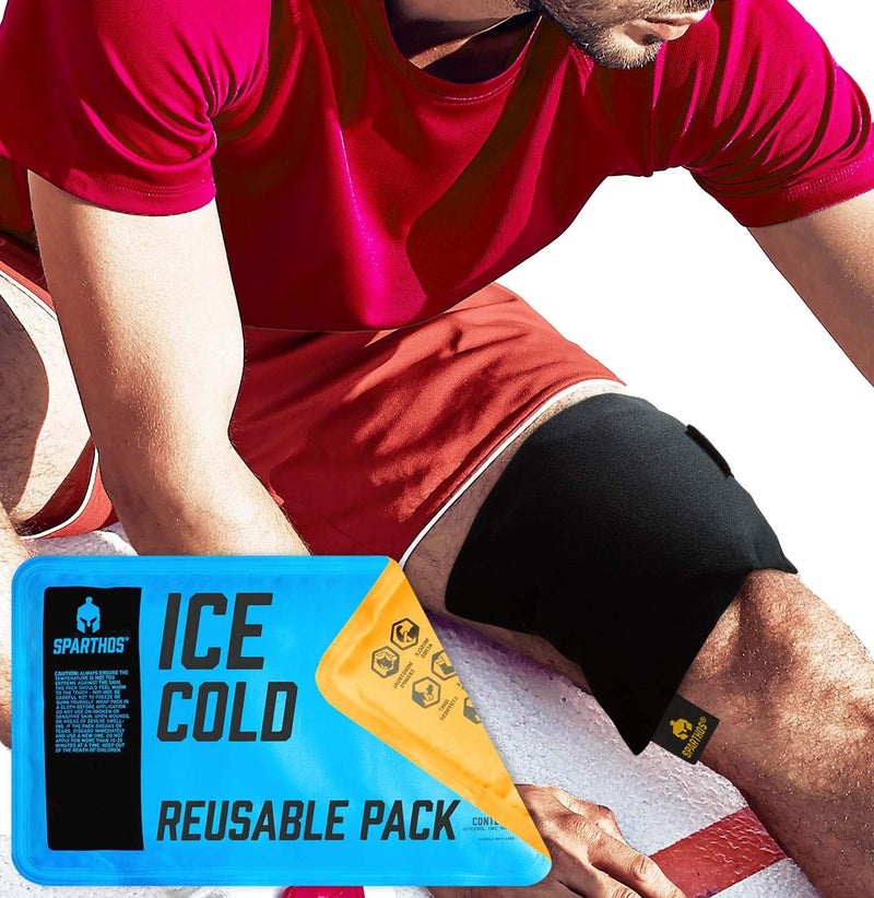 Sparthos Ice Packs for Injuries Reusable Soft Gel Hot Cold Icepack First Aid Pain Relief Wrap Bag Flexible Pack Instant Icing Compress Fits Knee Shoulder Elbow Medium Cover Pack of 1 - Image 1