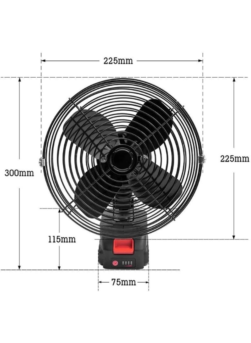 8-inch Cordless Rechargeable Outdoor Camping Fan - 5000 RPM Pure Copper Motor, 2-Speed High Velocity Air Circulator - Image 3