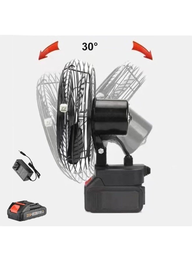 8-inch Cordless Rechargeable Outdoor Camping Fan - 5000 RPM Pure Copper Motor, 2-Speed High Velocity Air Circulator - Image 5
