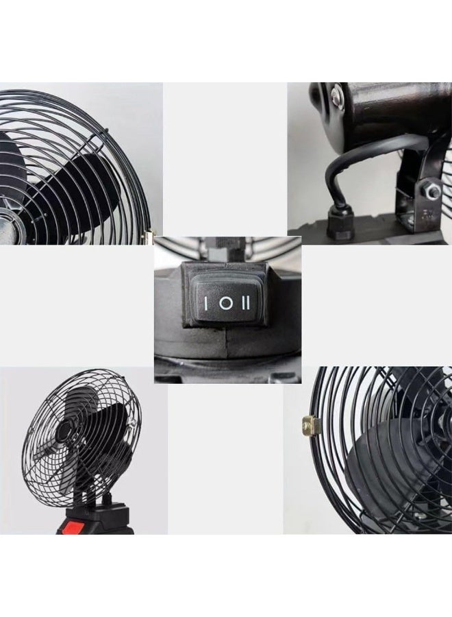 8-inch Cordless Rechargeable Outdoor Camping Fan - 5000 RPM Pure Copper Motor, 2-Speed High Velocity Air Circulator - Image 4