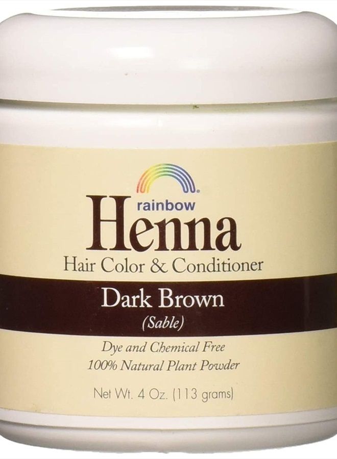 Rainbow Research Henna Hair Color and Conditioner Persian Dark Brown Sable - 4 oz - Image 1
