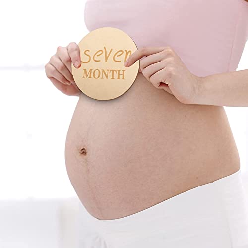 Haoser 12 PCS Wooden Baby Monthly Milestone - Milestone Photo Cards, 1-12 Months Wood Milestone Disc Set, Birth Announcement Sign for First Year Picture Props, 4 inch Diameter - Image 4