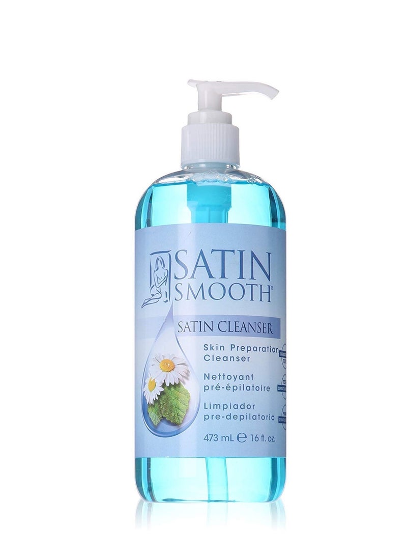 Satin Smooth - VALUE PACK! SATIN SMOOTH Satin Release Wax Residue Remover + Satin cleanser skin preparation cleanser, 16 ounce - Image 1