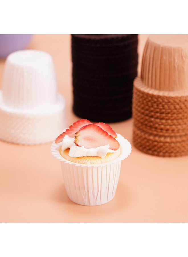 Baking Straw Hat Paper Cup Topper Hat Cupcake Cup Paper Hug Curl High Temperature Mafen Cup-Specifications:White - Image 3
