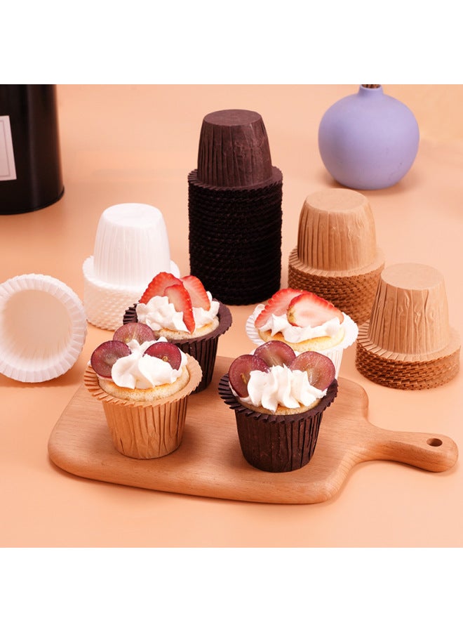 Baking Straw Hat Paper Cup Topper Hat Cupcake Cup Paper Hug Curl High Temperature Mafen Cup-Specifications:White - Image 2