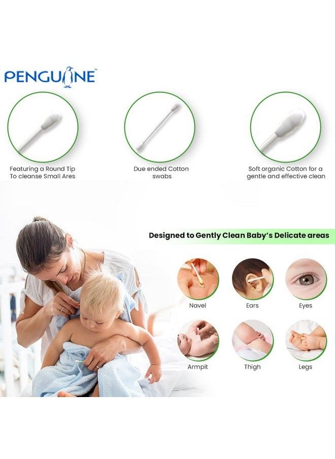 PENGUINE - Paper Stem Cotton Ear Buds/Swabs ;200 Stems; 400 Swabs Multipurpose Double Tip Cotton Earbuds/Swabs (Pack Of 1) - Image 1