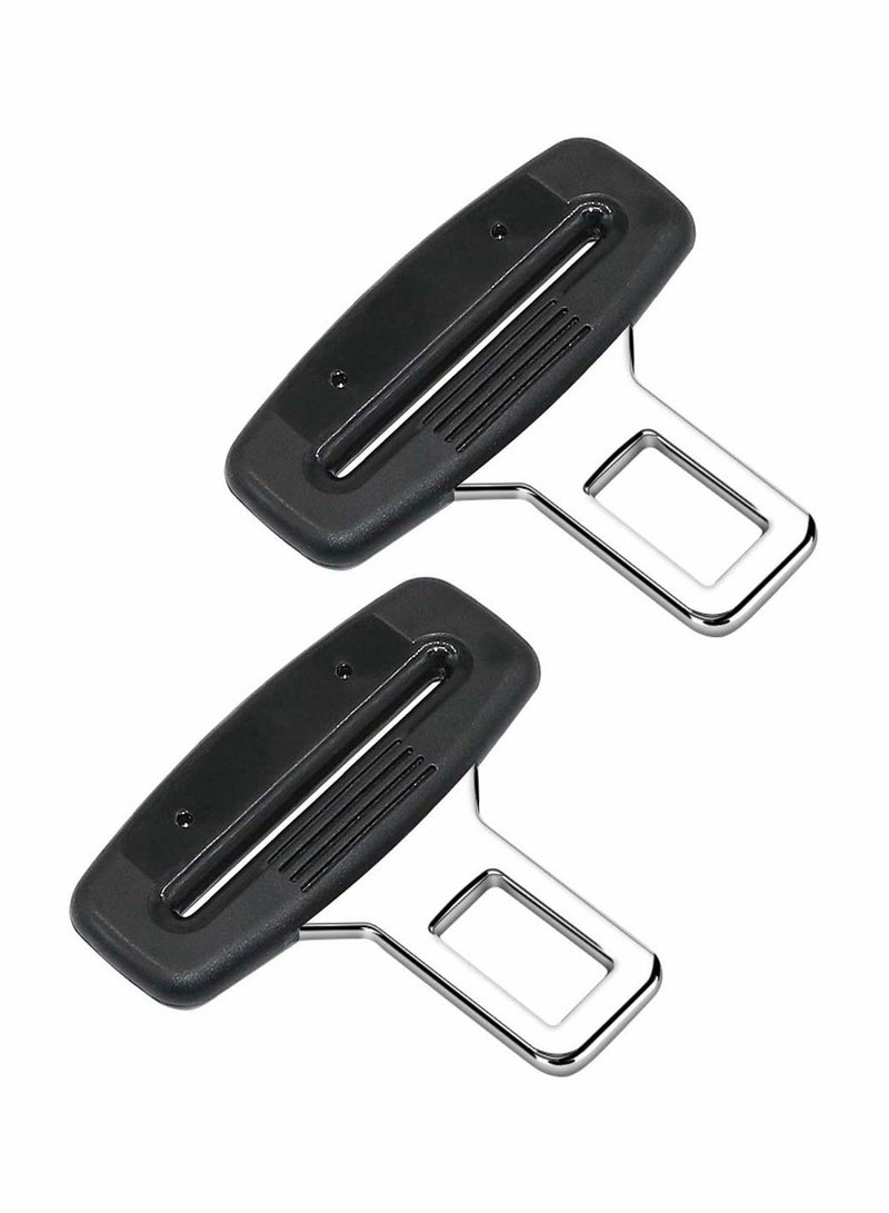 SYOSI Car Seat Belt Clip 2 Pcs Universal Seat Belt Buckle Stainless Steel Metal Universal Safety Seat Belt Silencer Alarm Stopper Insert Plug for Most Vehicle - Image 1