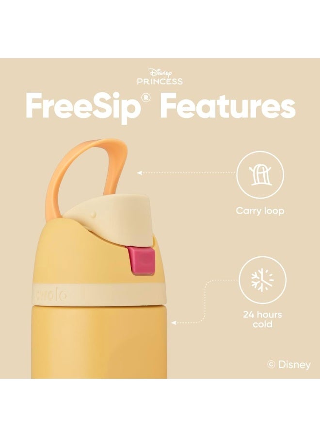 Owala Disney Princess FreeSip Insulated Stainless Steel Water Bottle with Straw and Sticker for Sports and Travel, BPA-Free Sports Water Bottle, 24 oz, Belle - Image 3