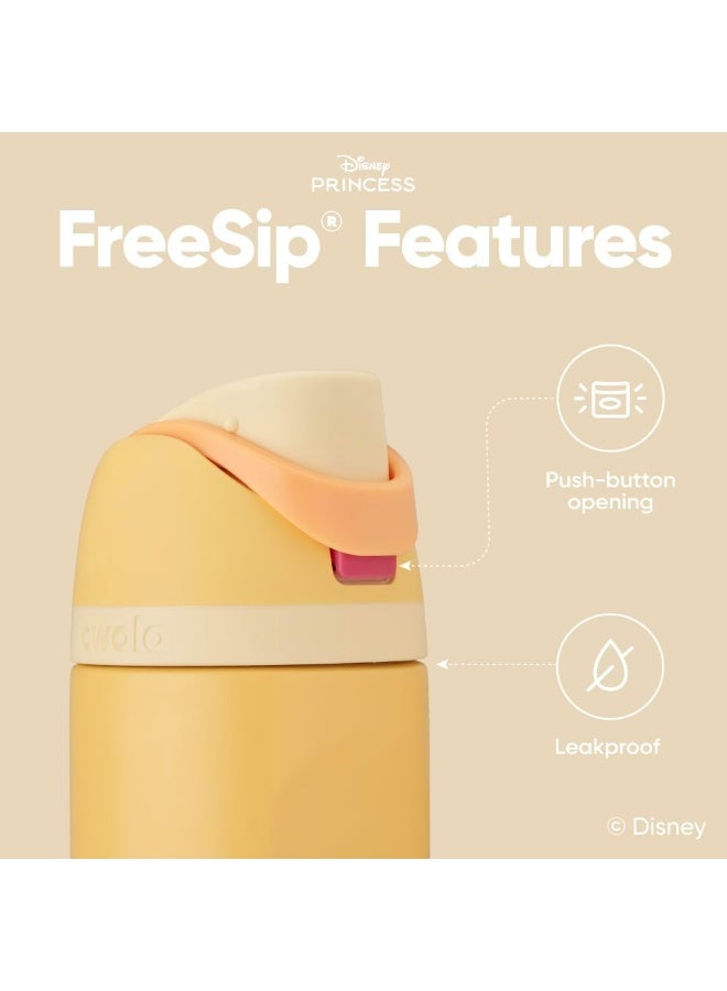 Owala Disney Princess FreeSip Insulated Stainless Steel Water Bottle with Straw and Sticker for Sports and Travel, BPA-Free Sports Water Bottle, 24 oz, Belle - Image 5