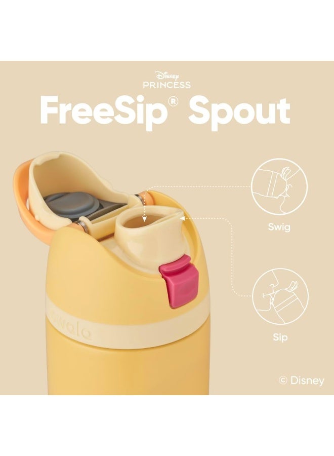 Owala Disney Princess FreeSip Insulated Stainless Steel Water Bottle with Straw and Sticker for Sports and Travel, BPA-Free Sports Water Bottle, 24 oz, Belle - Image 4